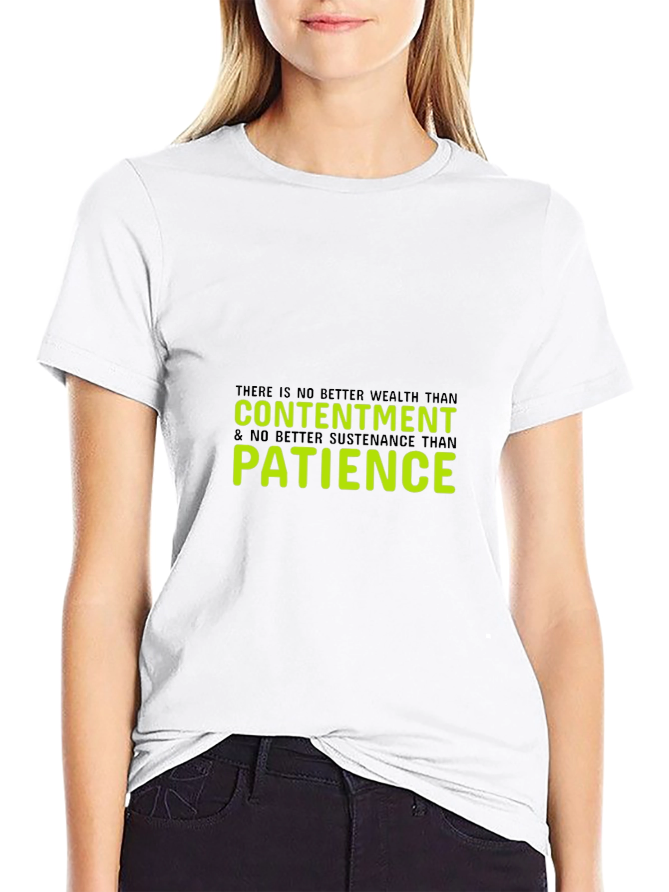 Contentment & Patience Graphic Tee - Black