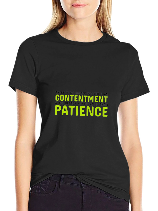 Contentment & Patience Graphic Tee - Black