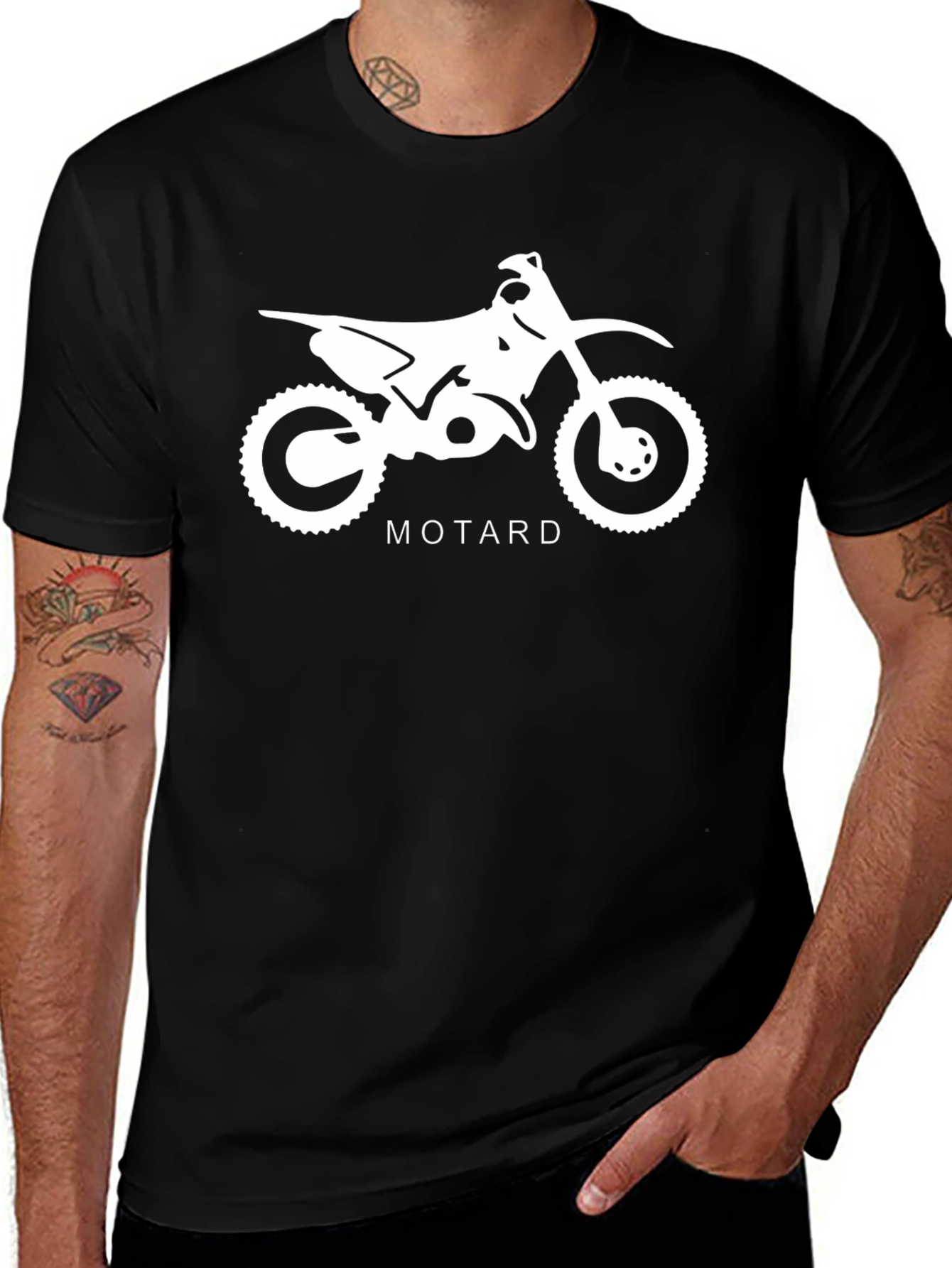 Motard Motorcycle Graphic Tee - Black T-Shirt