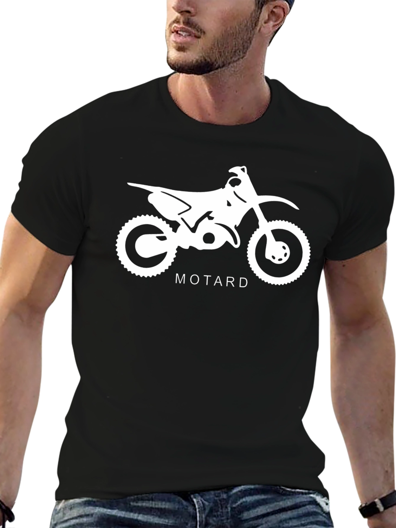 Motard Motorcycle Graphic Tee - Black T-Shirt