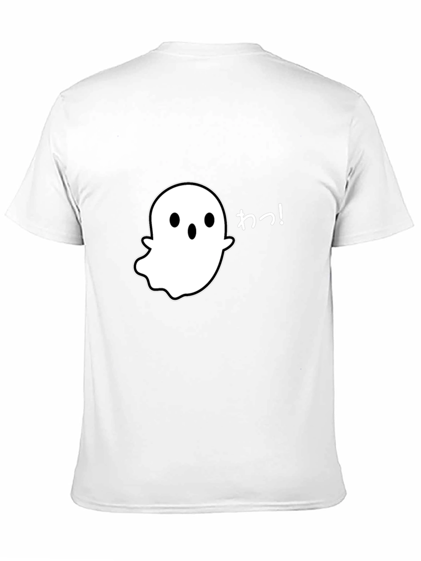Spooky Cute Ghost Graphic Tee - Black Cotton T-Shirt