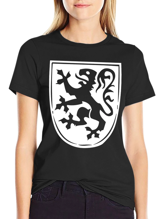 Black T-Shirt with Heraldic Lion Shield