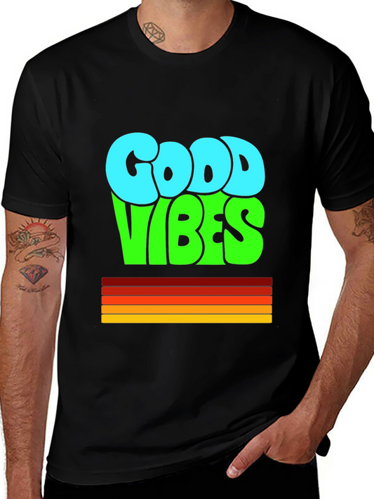 Good Vibes Retro T-Shirt - Black