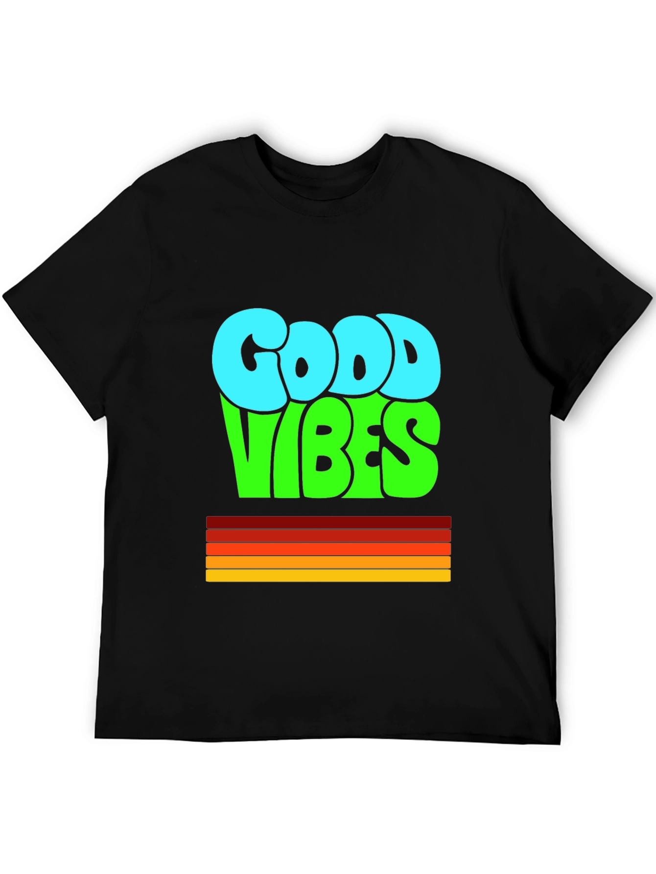 Good Vibes Retro T-Shirt - Black