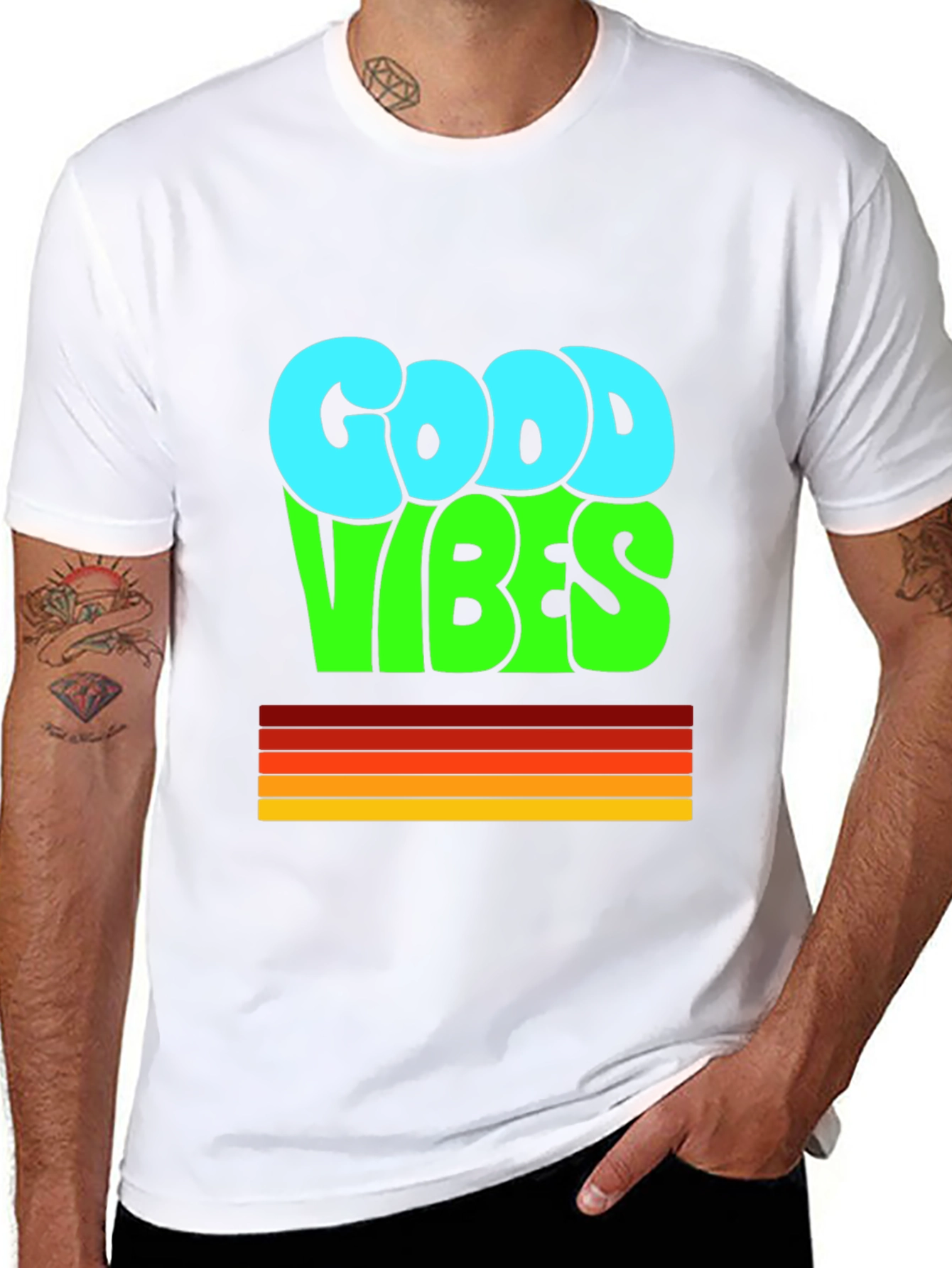 Good Vibes Retro T-Shirt - Black