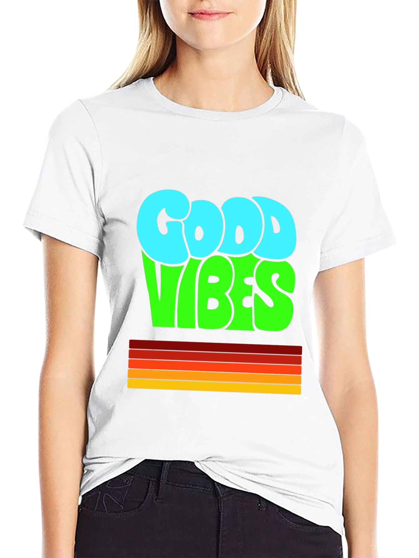 Good Vibes Retro T-Shirt - Black