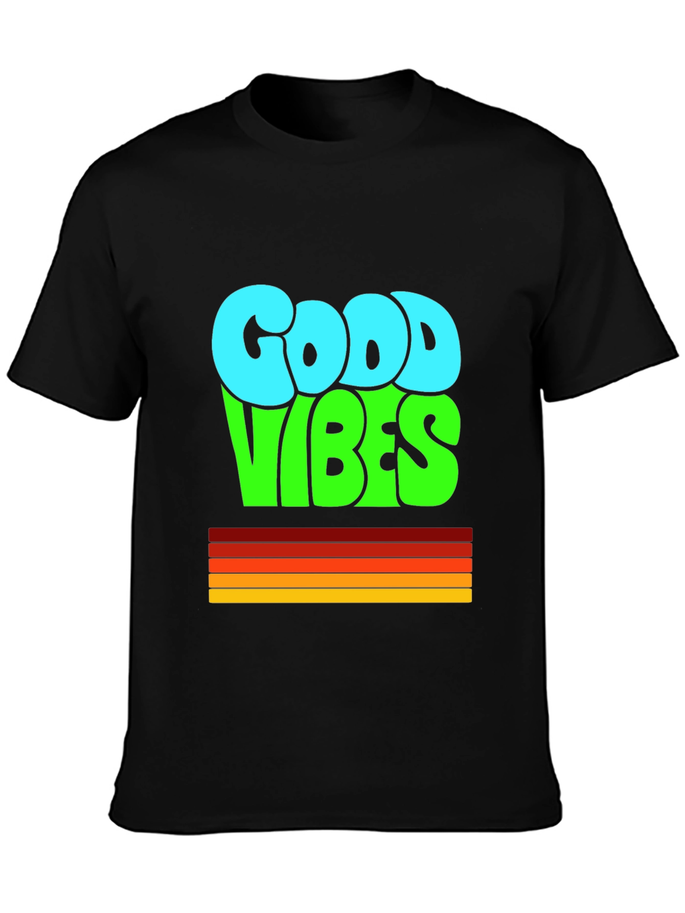 Good Vibes Retro T-Shirt - Black
