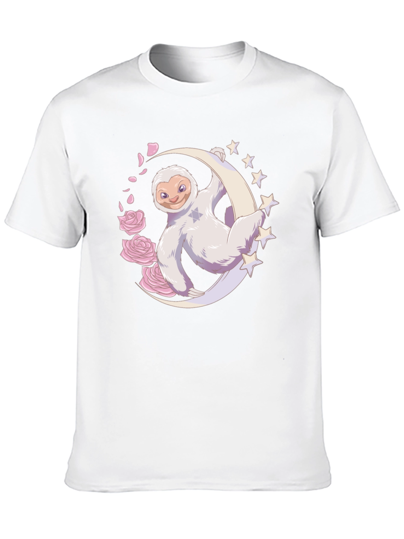 Sloth on Moon Graphic T-Shirt - Black
