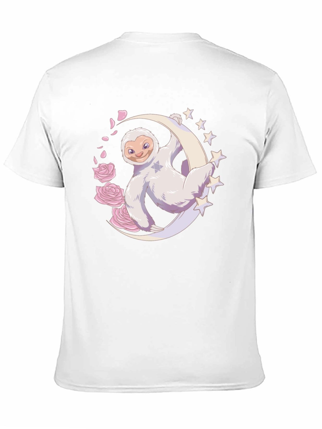 Sloth on Moon Graphic T-Shirt - Black