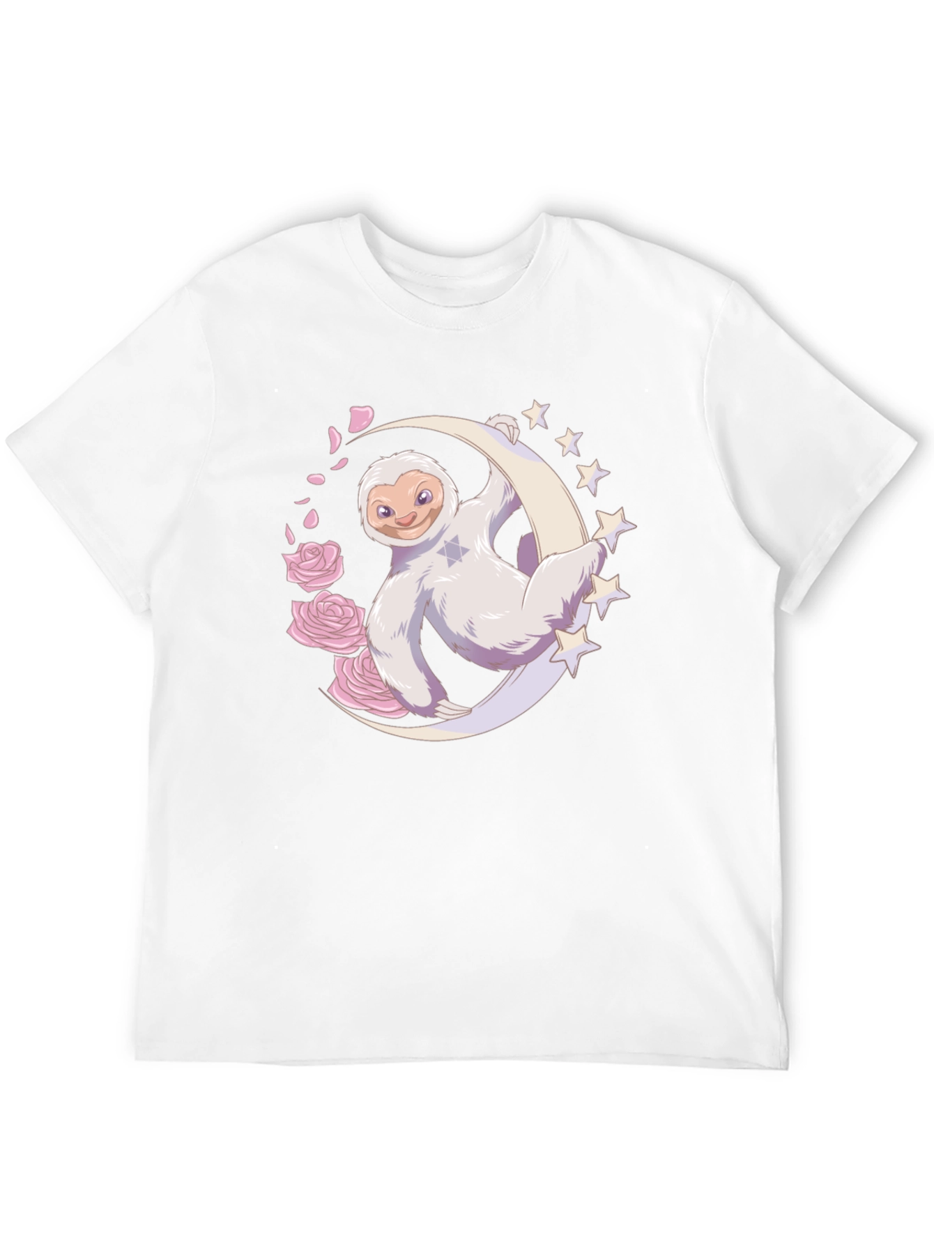Sloth on Moon Graphic T-Shirt - Black