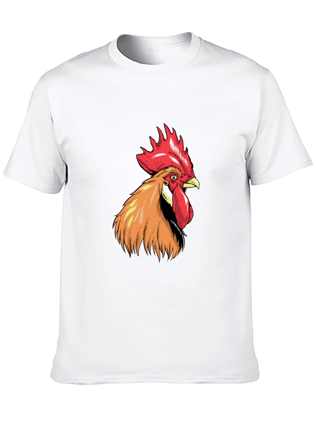 Rooster Graphic Tee - Bold Black Cotton T-Shirt