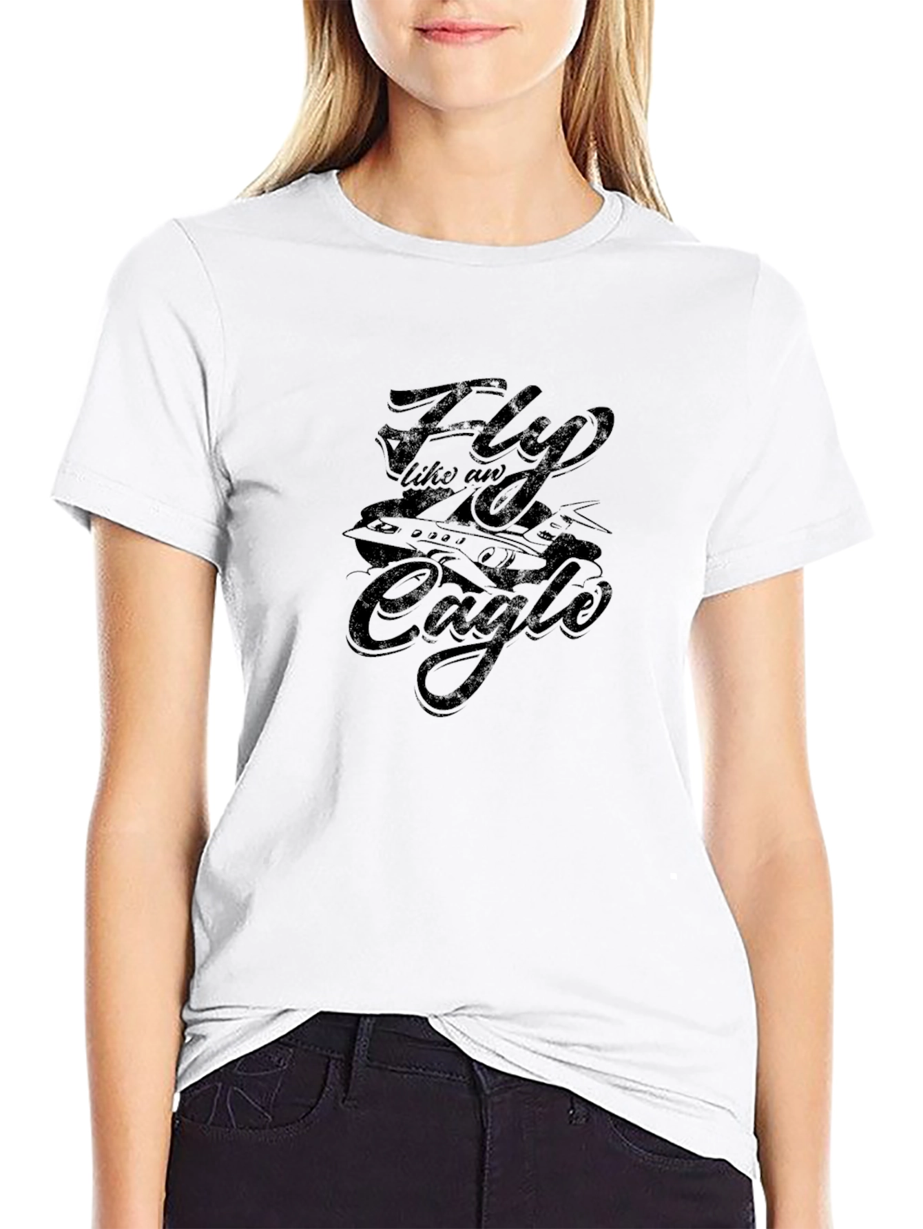 Fly Like an Eagle Graphic Tee - Black