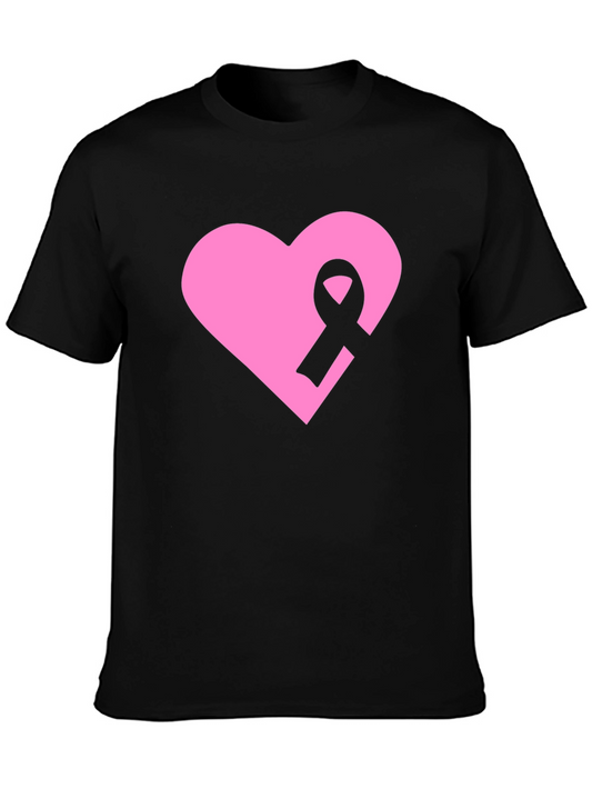 Pink Heart Ribbon Awareness T-Shirt