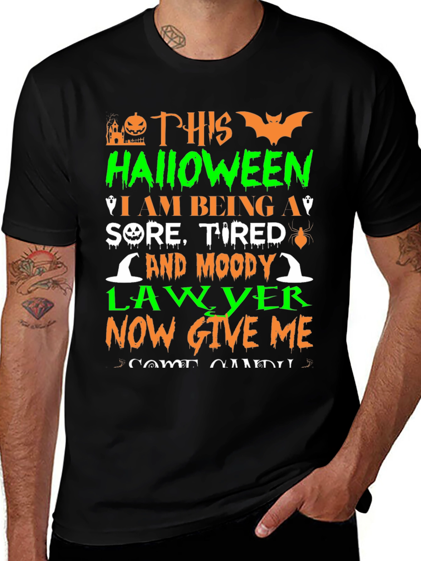 Halloween Lawyer T-Shirt - Sore Tired and Moody!