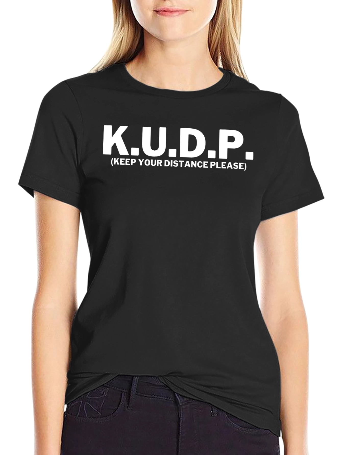 K.U.D.P. Keep Your Distance Please Black T-Shirt