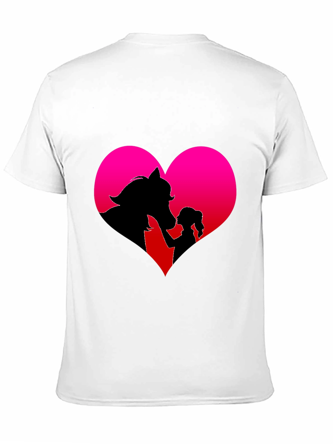 Horse & Girl Heart Graphic Tee - Black