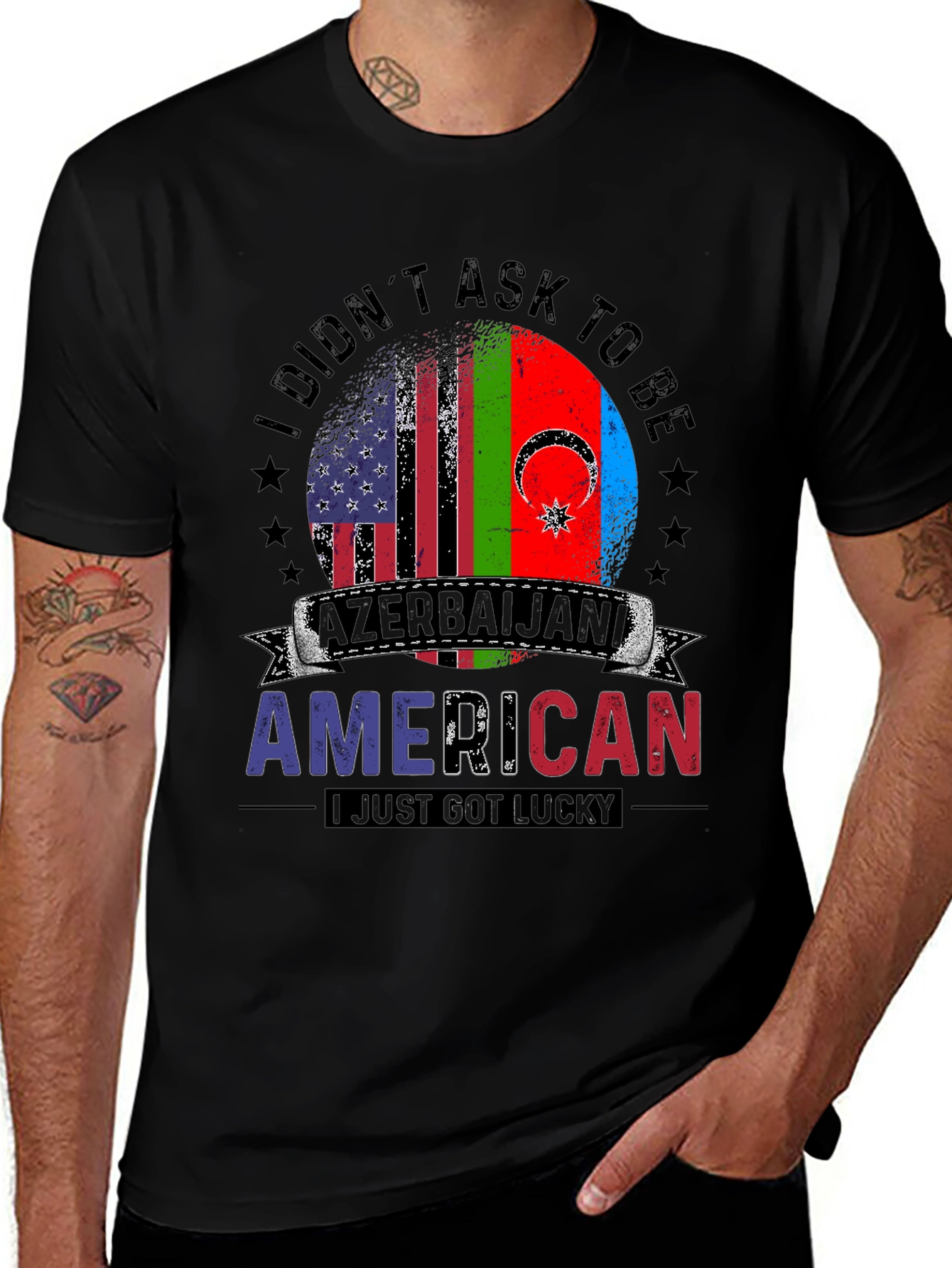 Azerbaijani American Lucky Flag T-Shirt