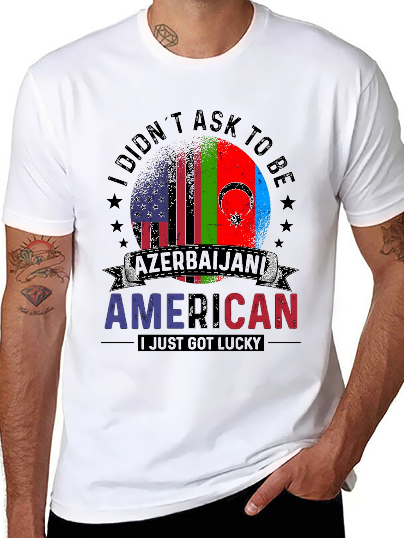 Azerbaijani American Lucky Flag T-Shirt
