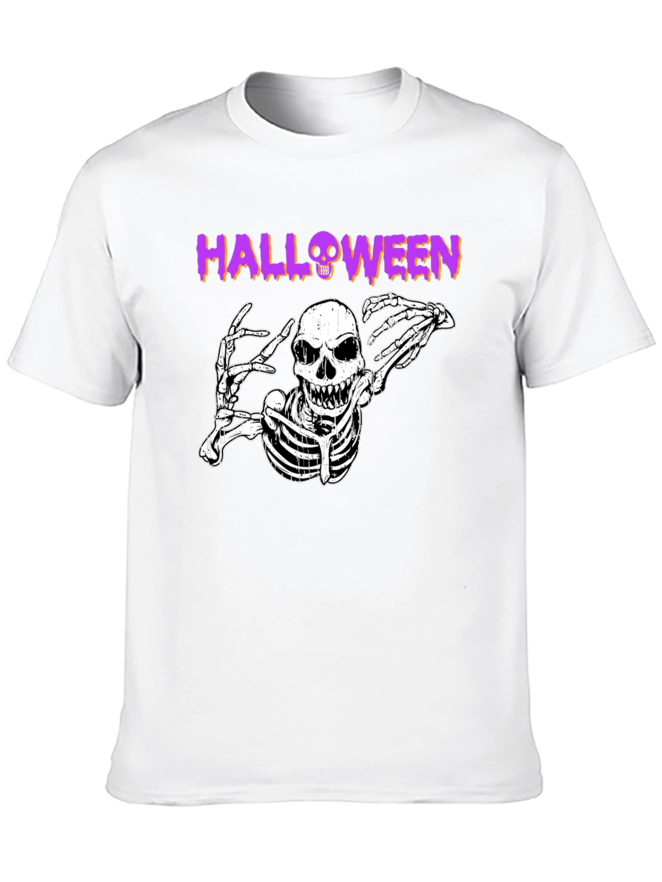 Halloween Skeleton Graphic Black T-Shirt