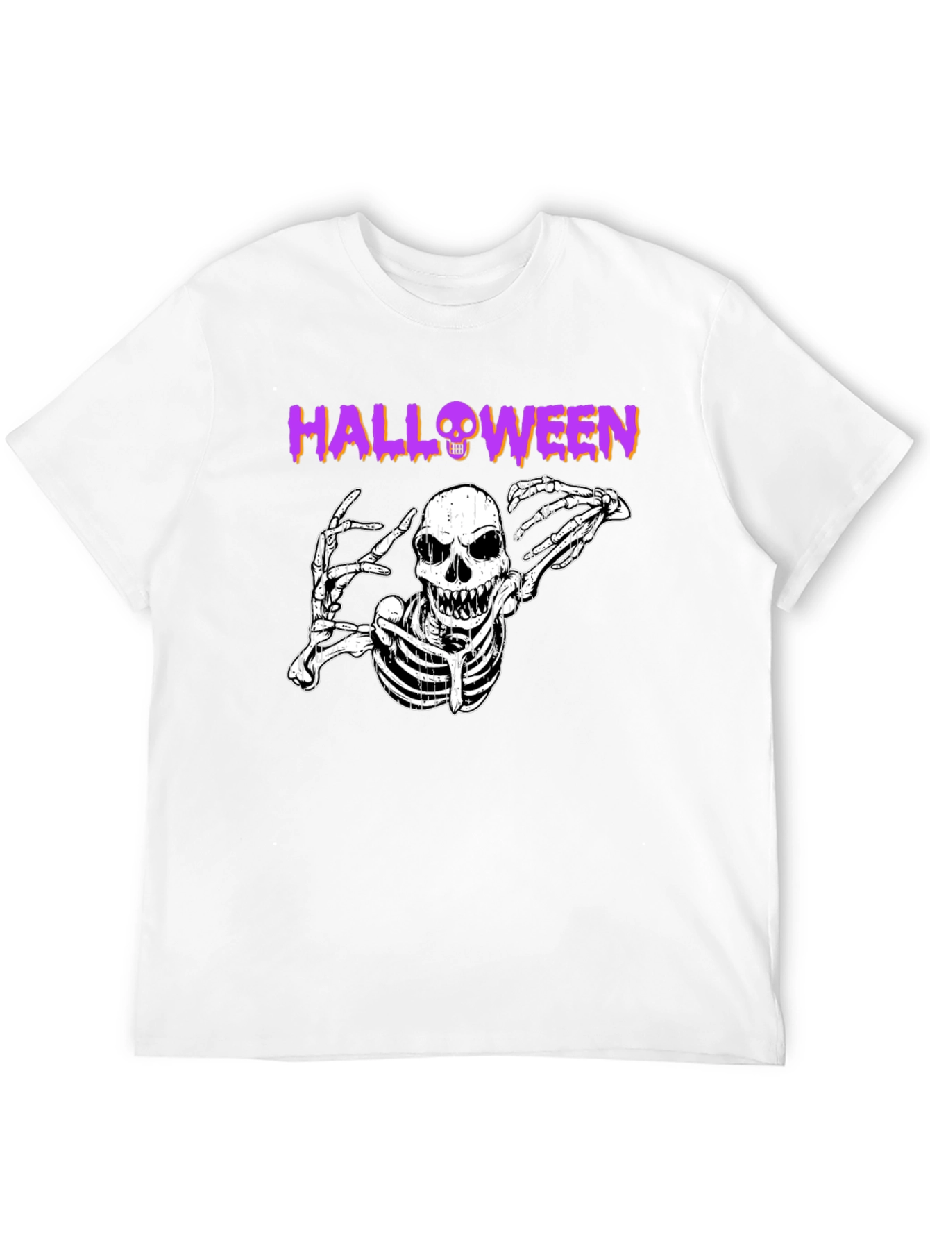 Halloween Skeleton Graphic Black T-Shirt