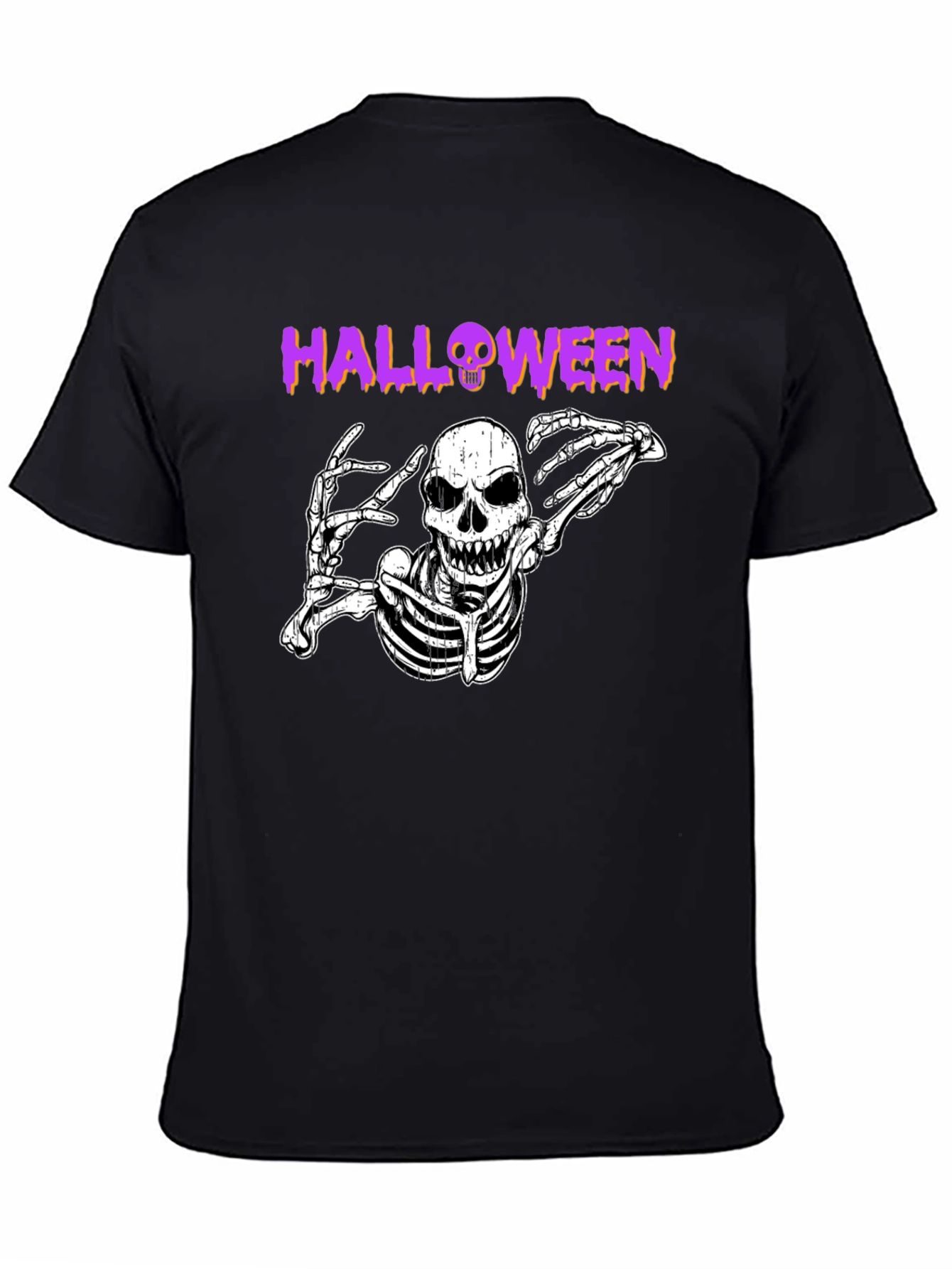 Halloween Skeleton Graphic Black T-Shirt