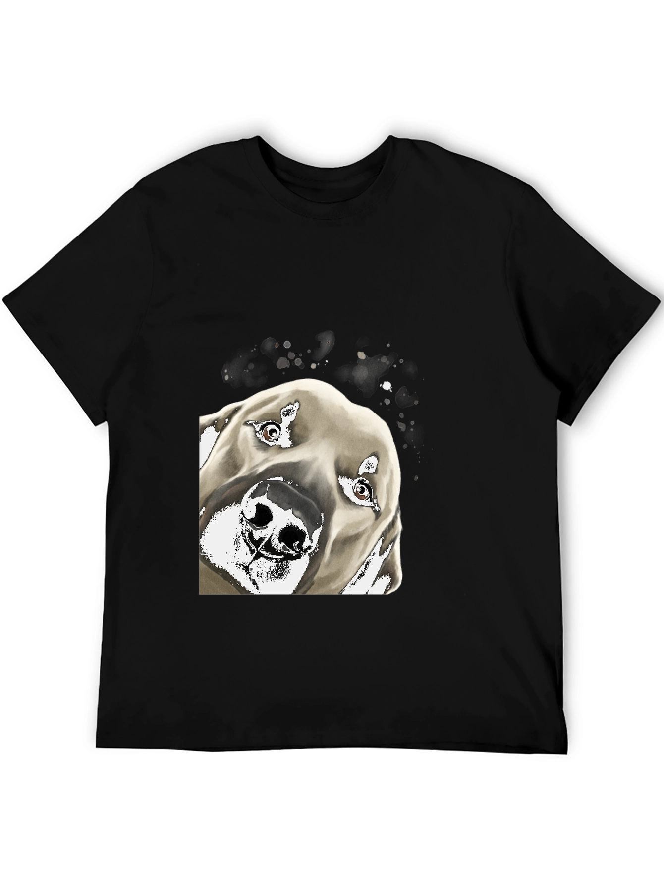 Dog Portrait Graphic Tee - Mens Black T-Shirt