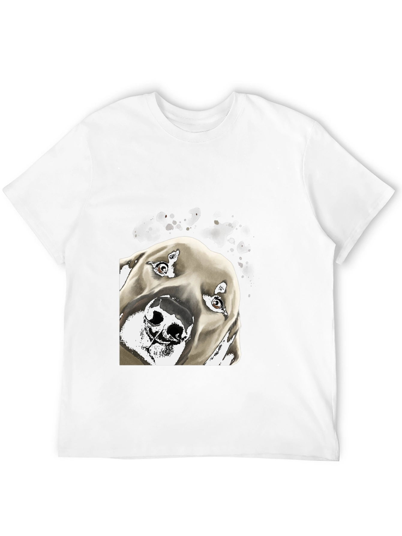 Dog Portrait Graphic Tee - Mens Black T-Shirt