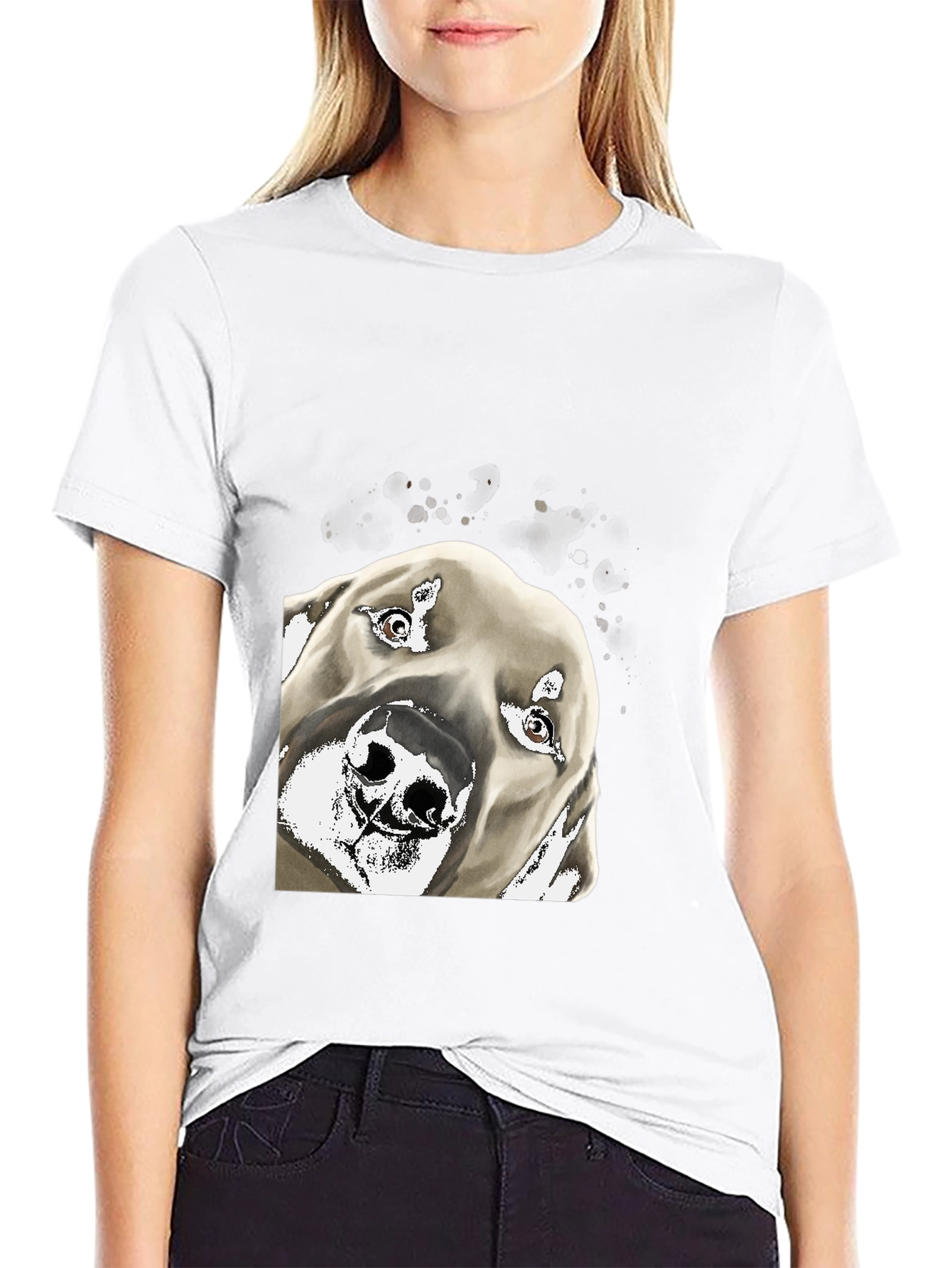Dog Portrait Graphic Tee - Mens Black T-Shirt