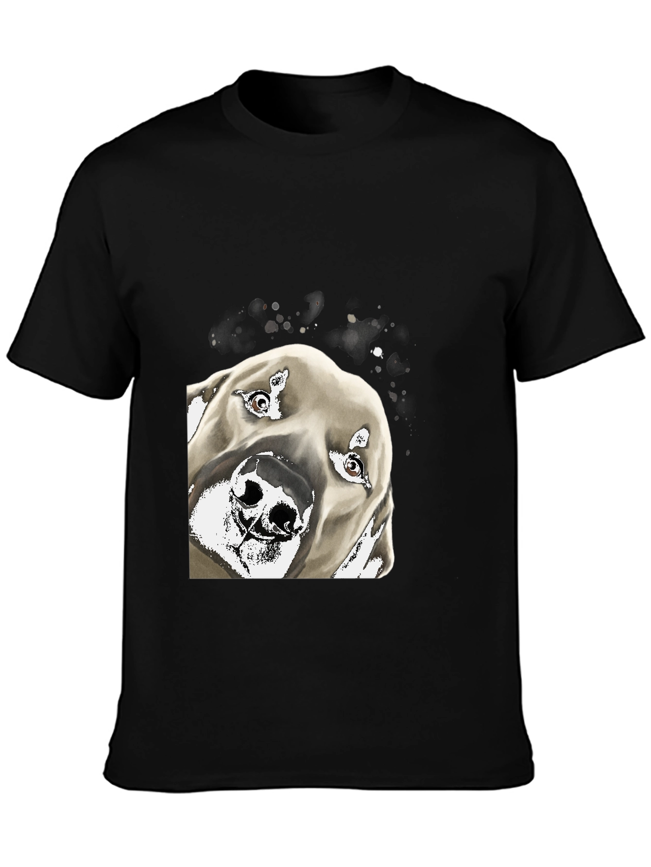 Dog Portrait Graphic Tee - Mens Black T-Shirt