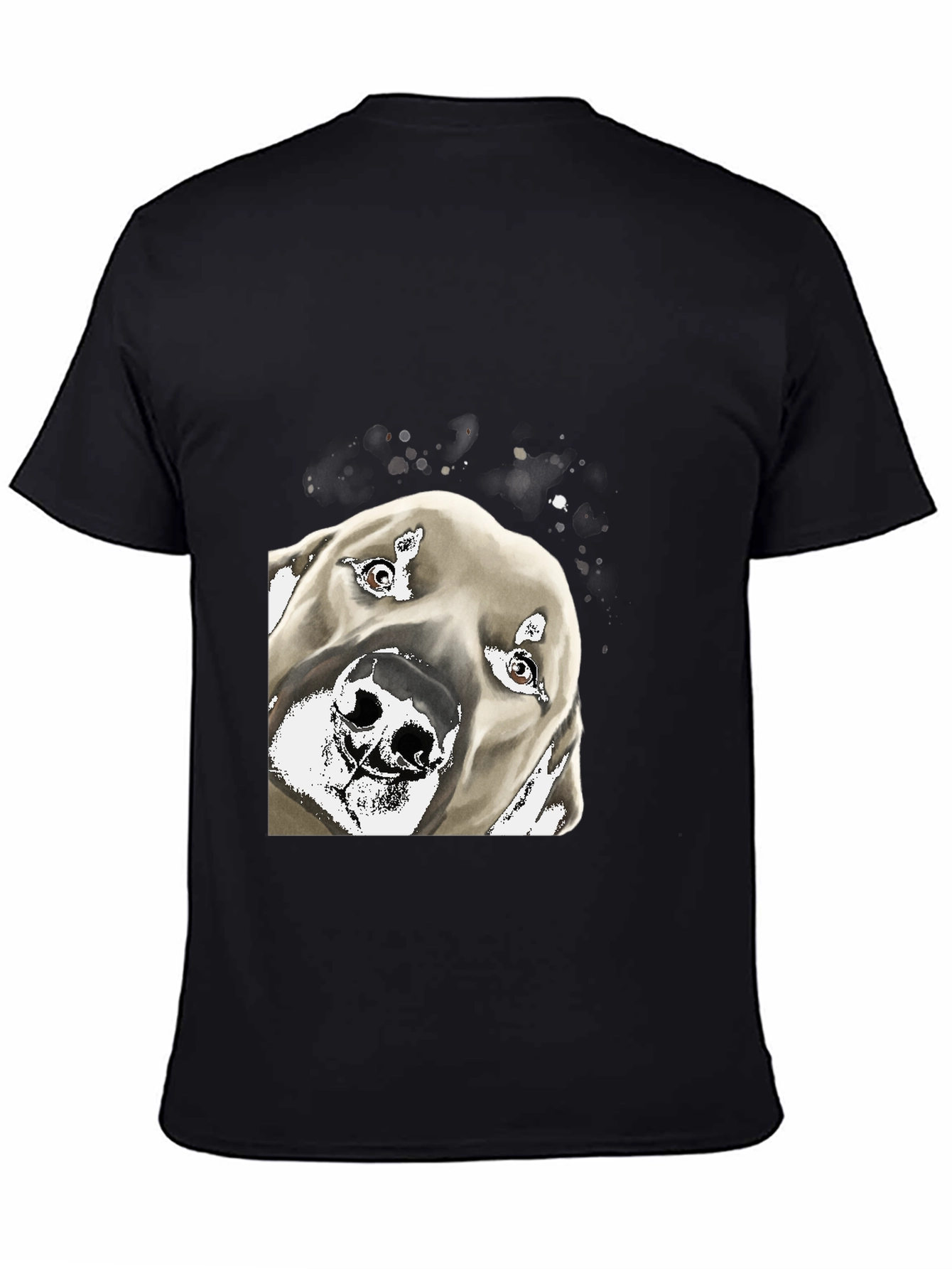 Dog Portrait Graphic Tee - Mens Black T-Shirt