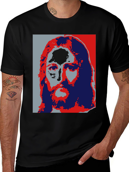 Pop Art Jesus Graphic Tee - Black