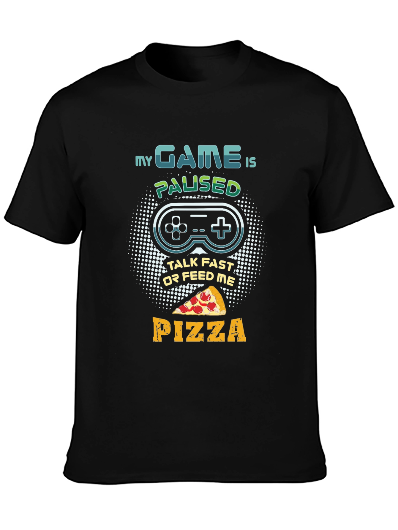 My Game Is Paused Pizza Gaming T-Shirt