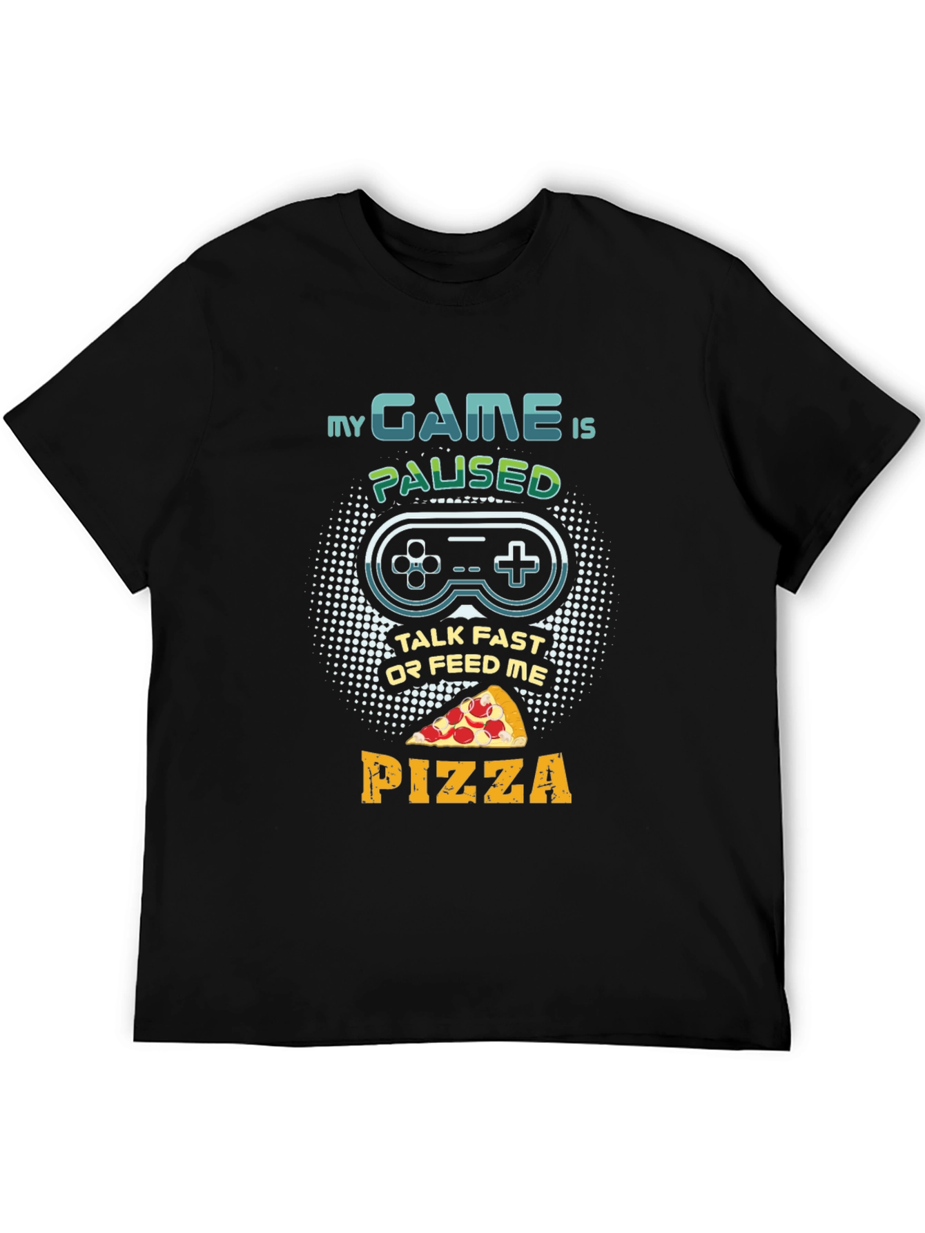 My Game Is Paused Pizza Gaming T-Shirt