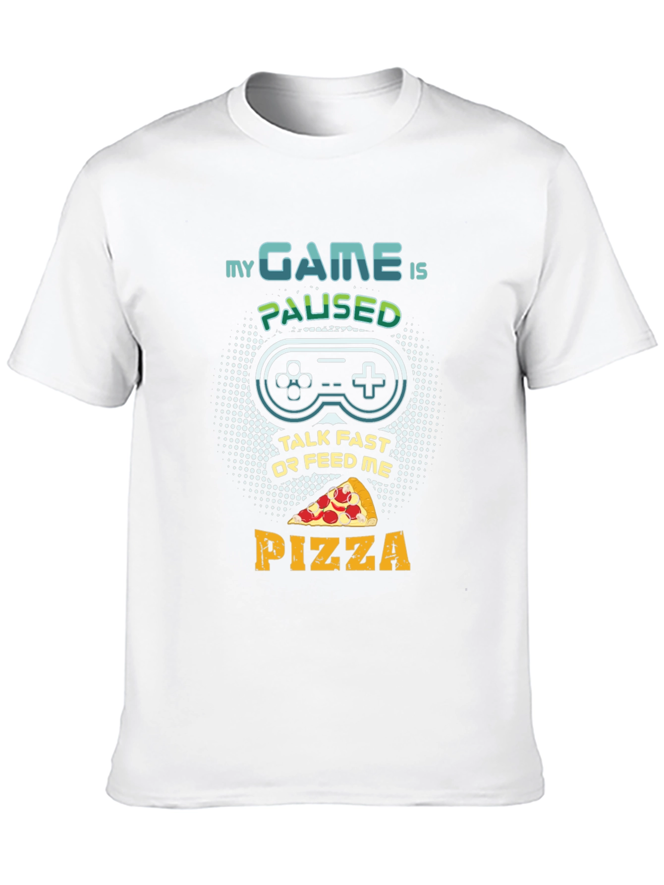 My Game Is Paused Pizza Gaming T-Shirt