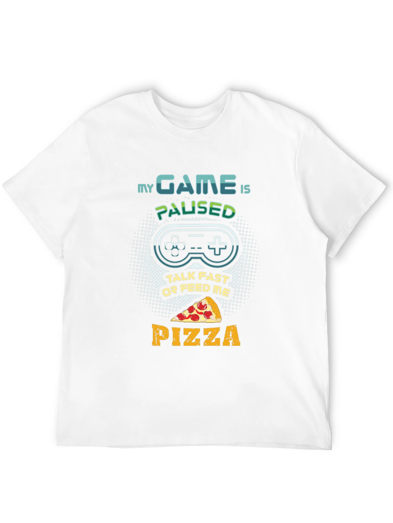 My Game Is Paused Pizza Gaming T-Shirt
