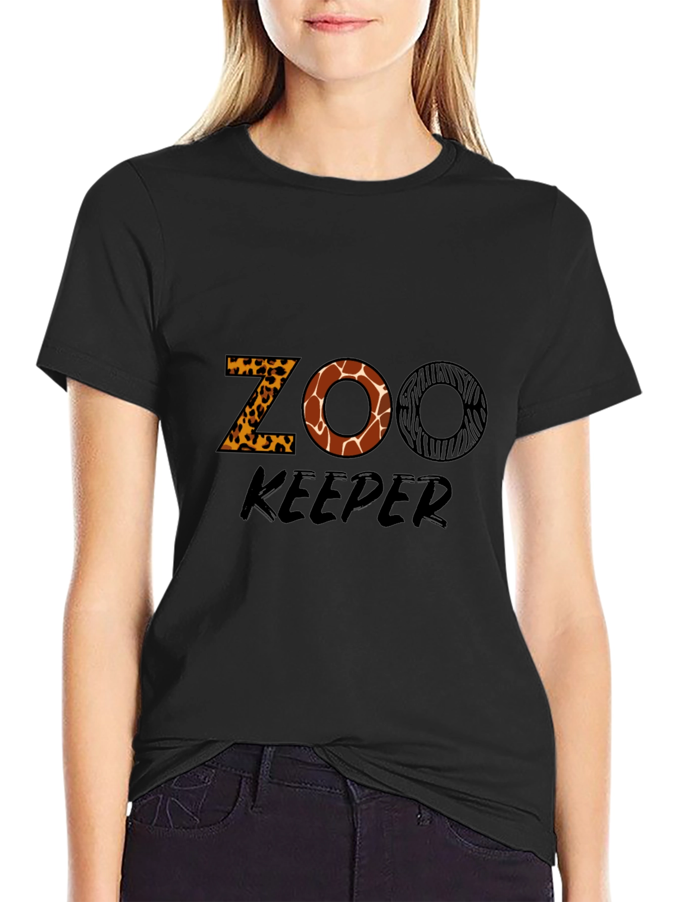 Zoo Keeper Animal Print Graphic T-Shirt