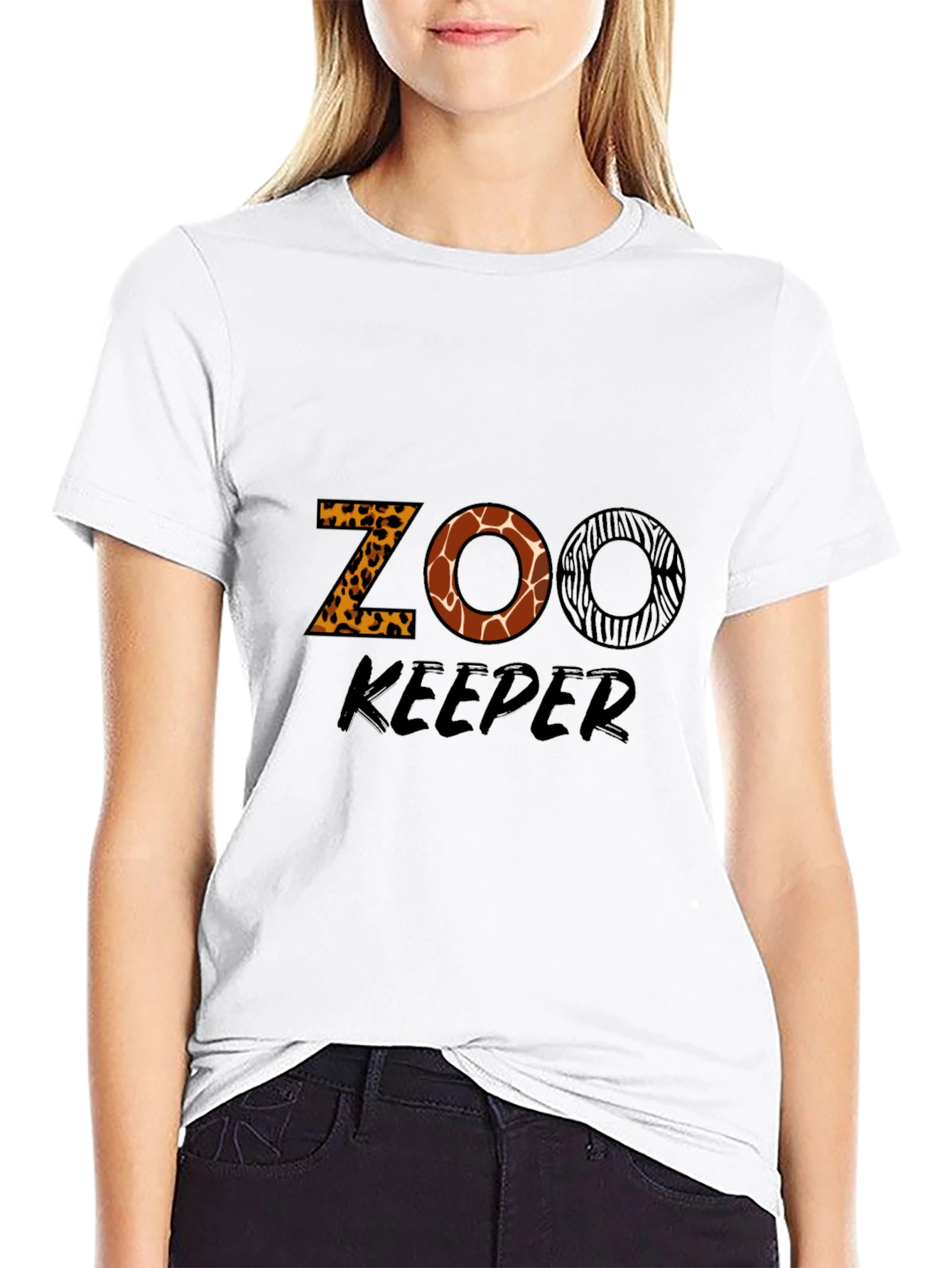 Zoo Keeper Animal Print Graphic T-Shirt