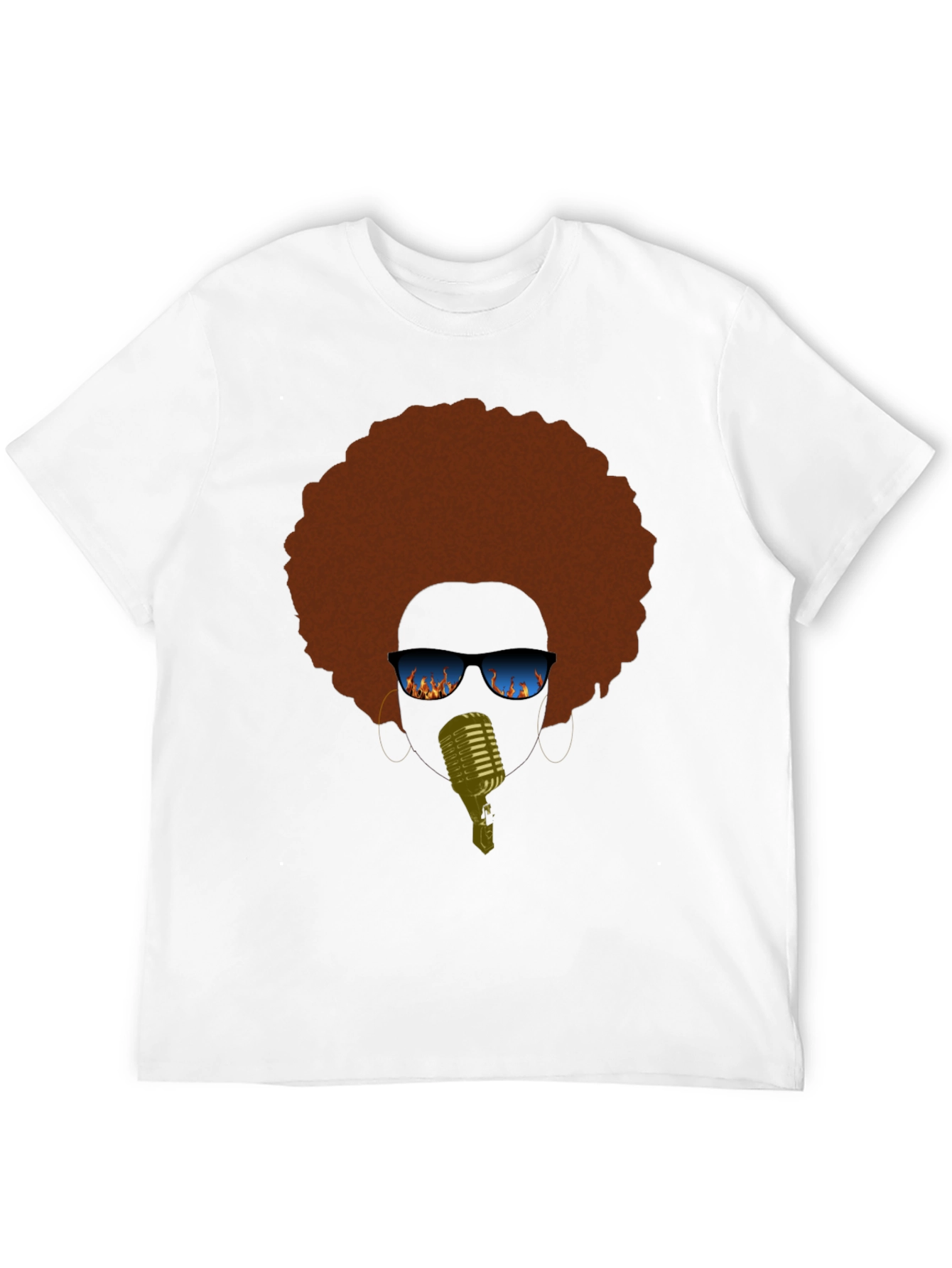Retro Afro Singer Graphic Tee - Black