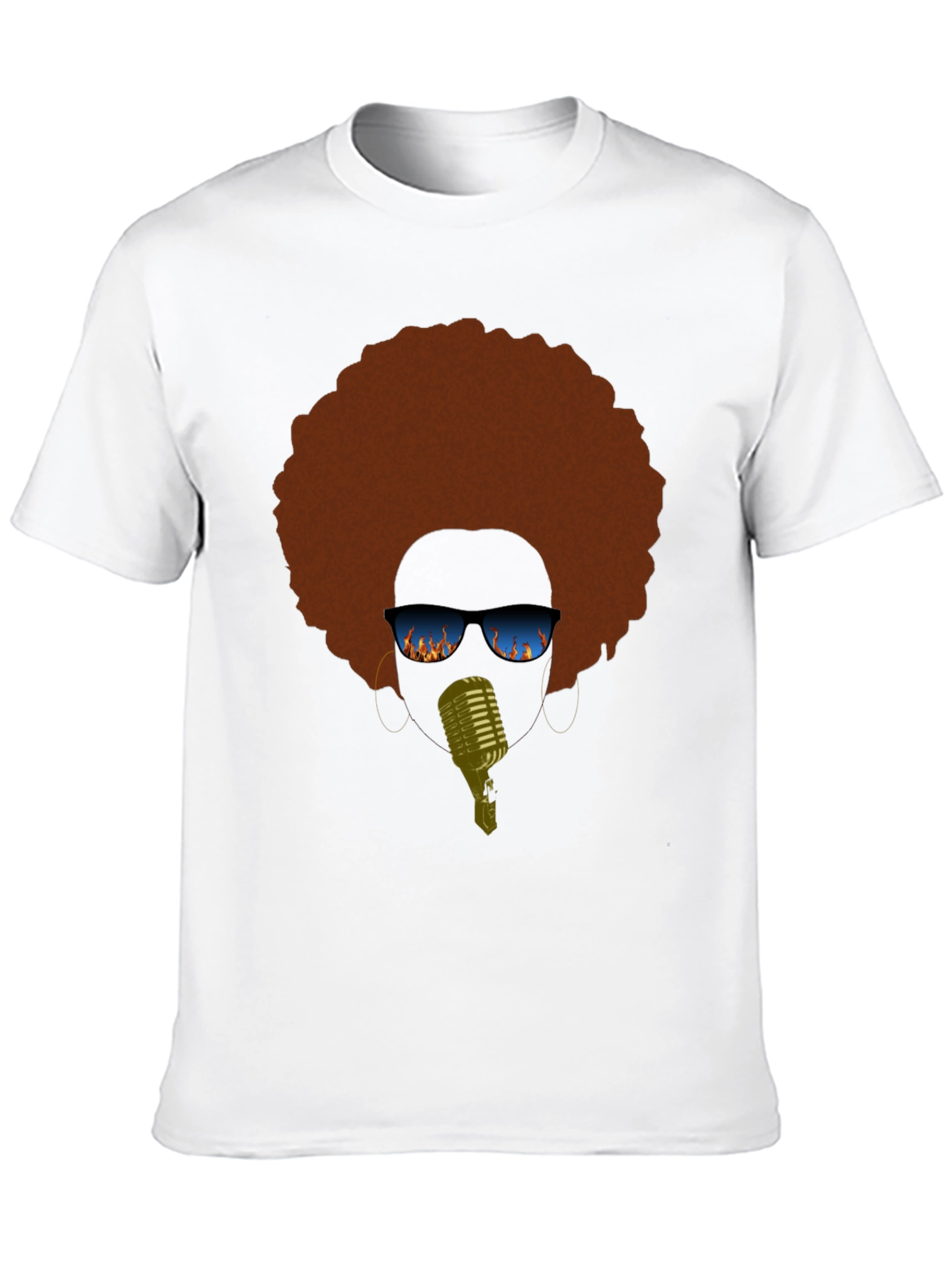 Retro Afro Singer Graphic Tee - Black