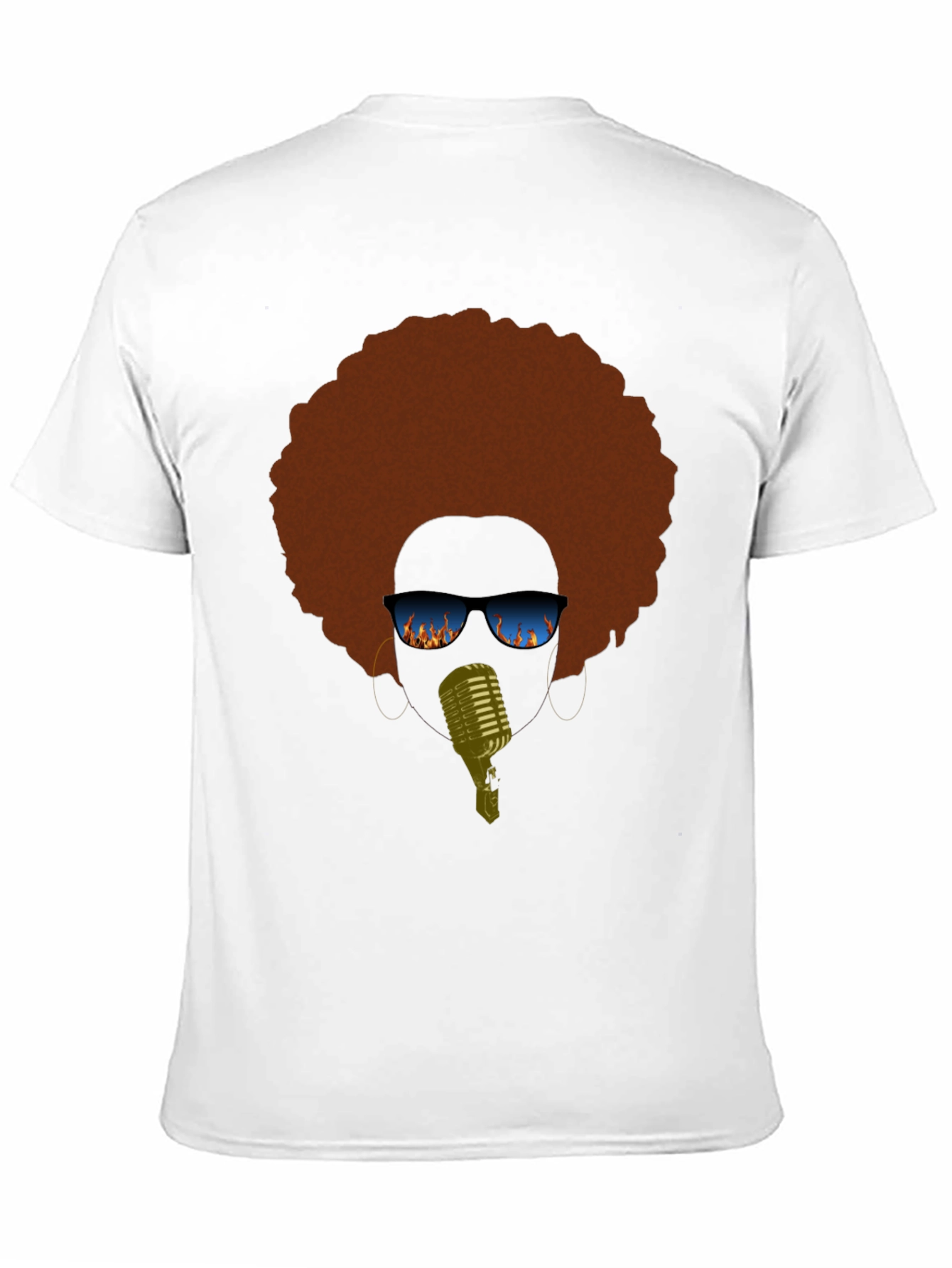Retro Afro Singer Graphic Tee - Black