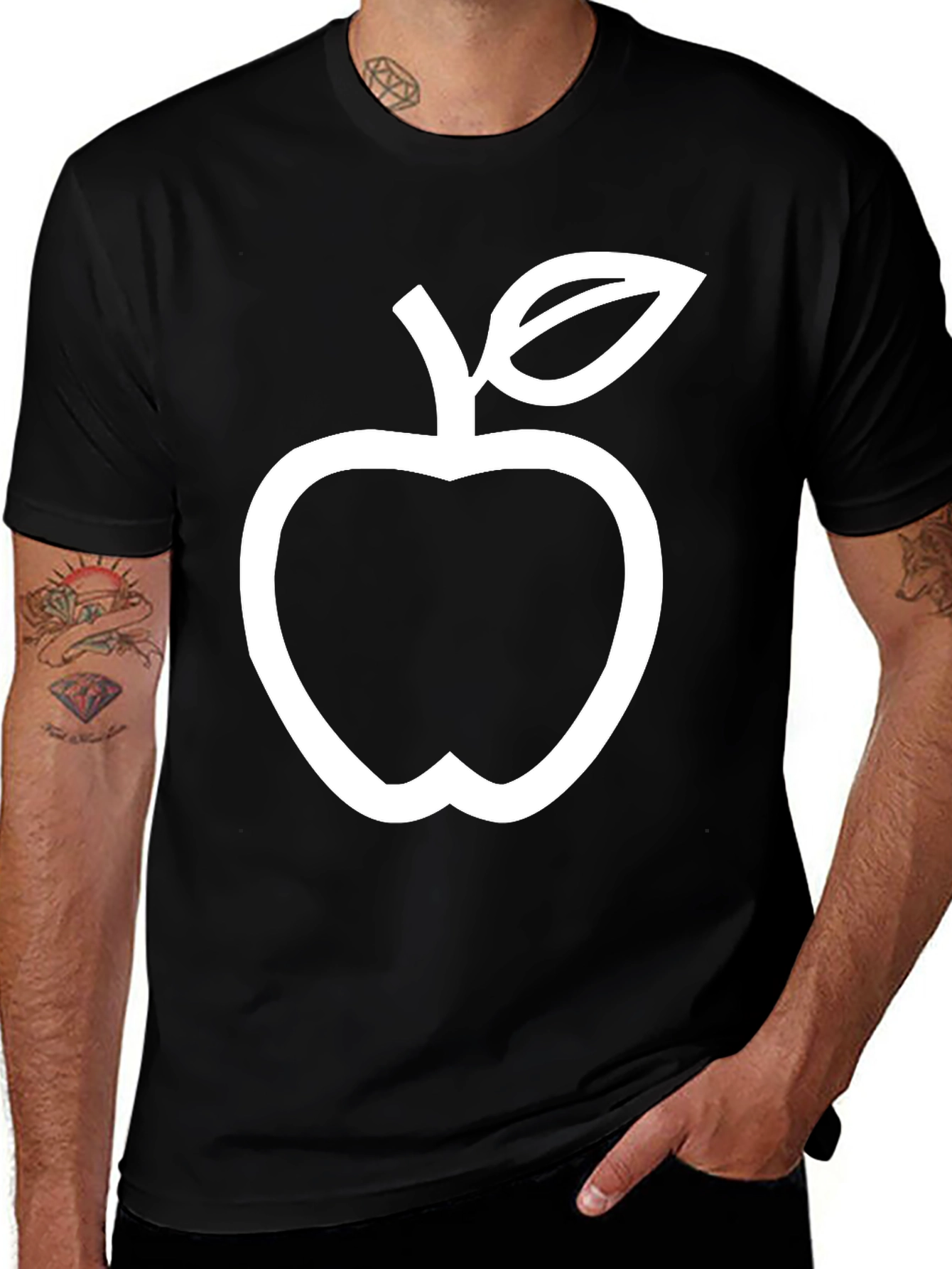 Black Apple Graphic T-Shirt