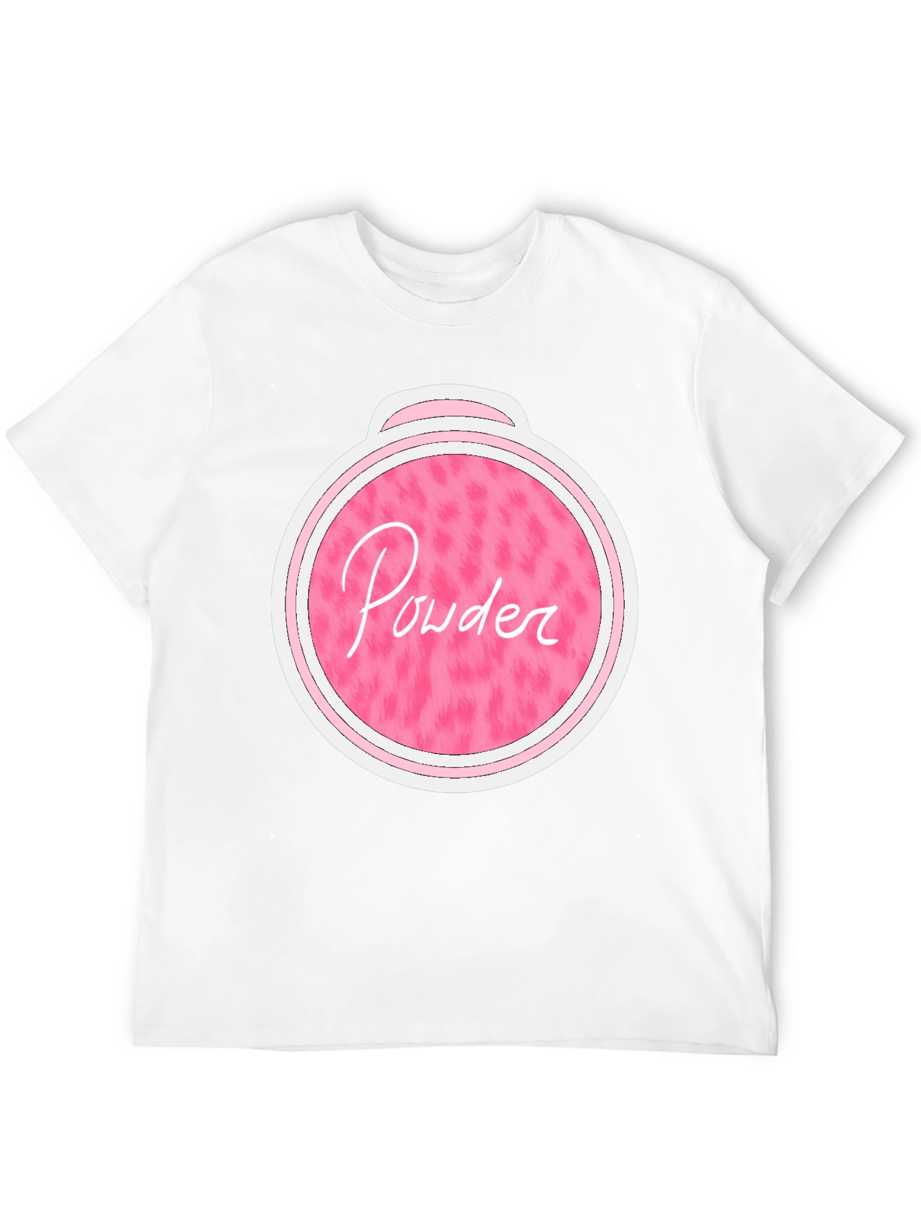 Pink Powder Print Black T-Shirt