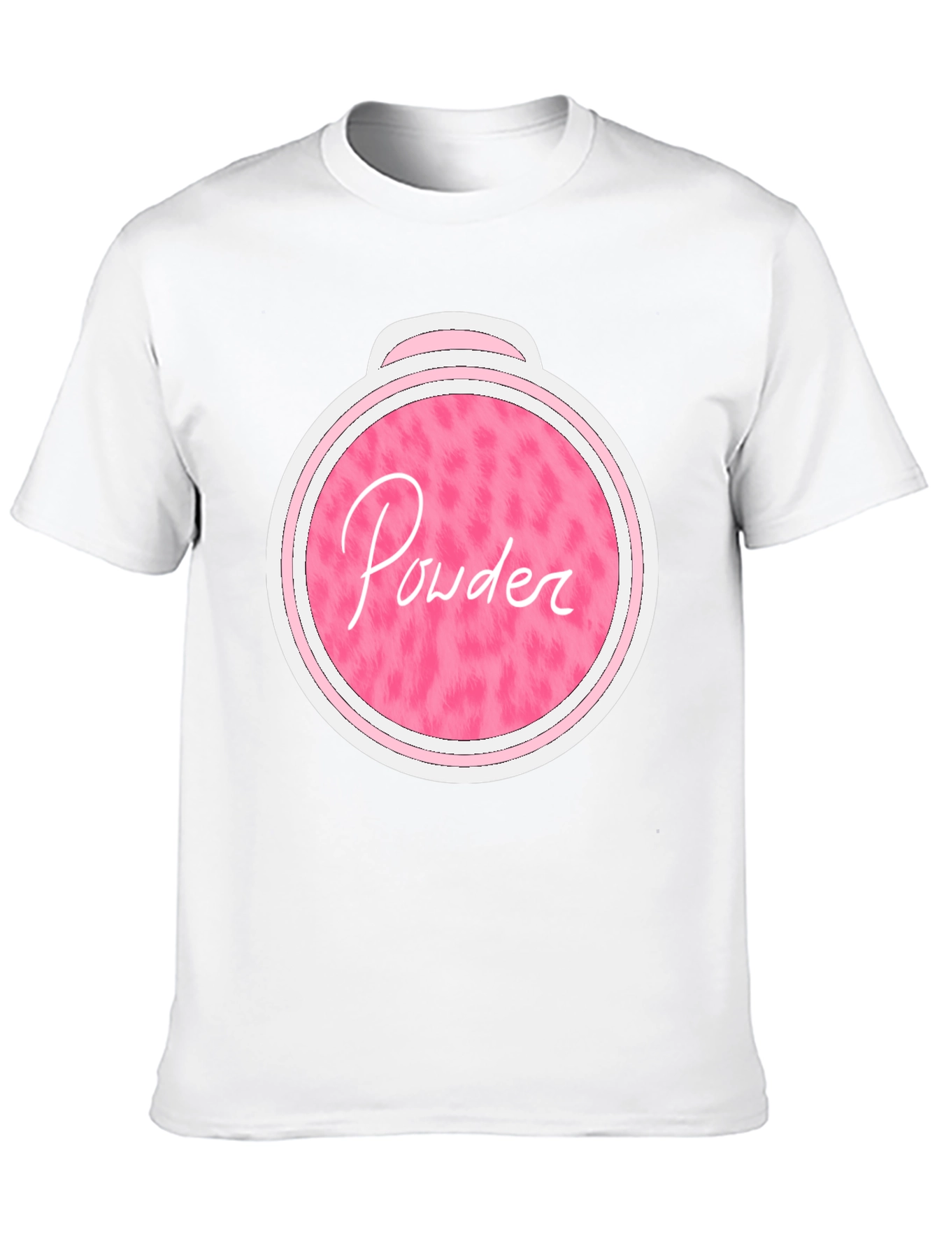 Pink Powder Print Black T-Shirt