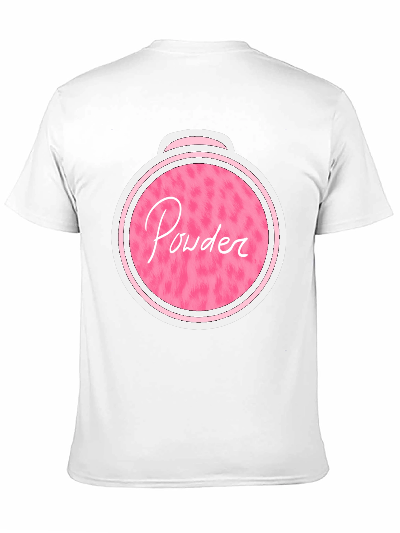 Pink Powder Print Black T-Shirt