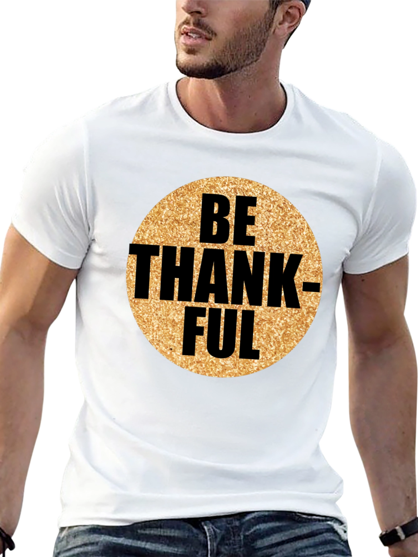 Be Thankful Graphic Tee - Mens Black T-Shirt