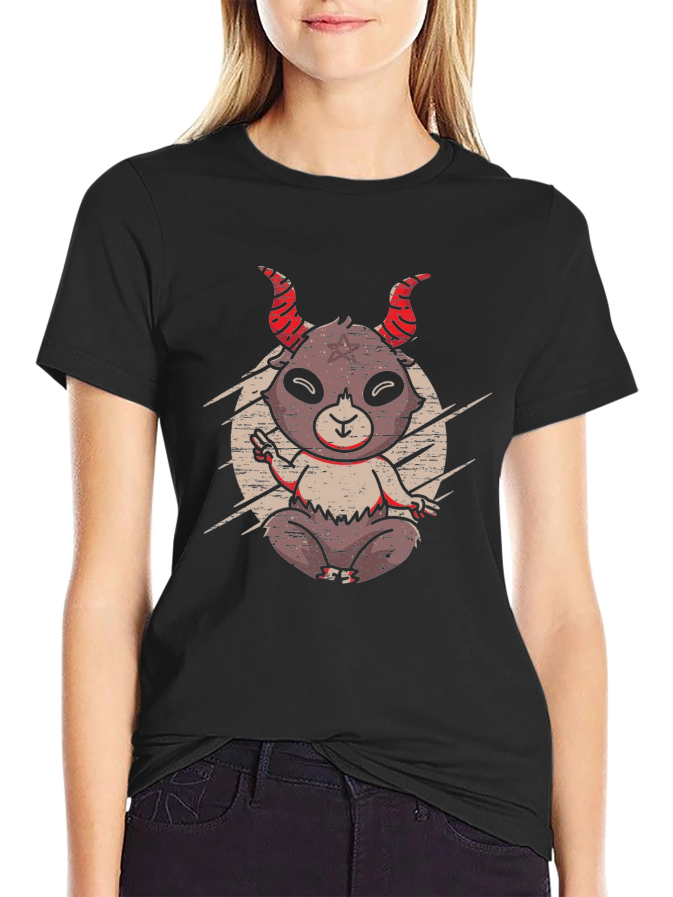 Devil Goat Graphic T-Shirt - Mens Casual Tee