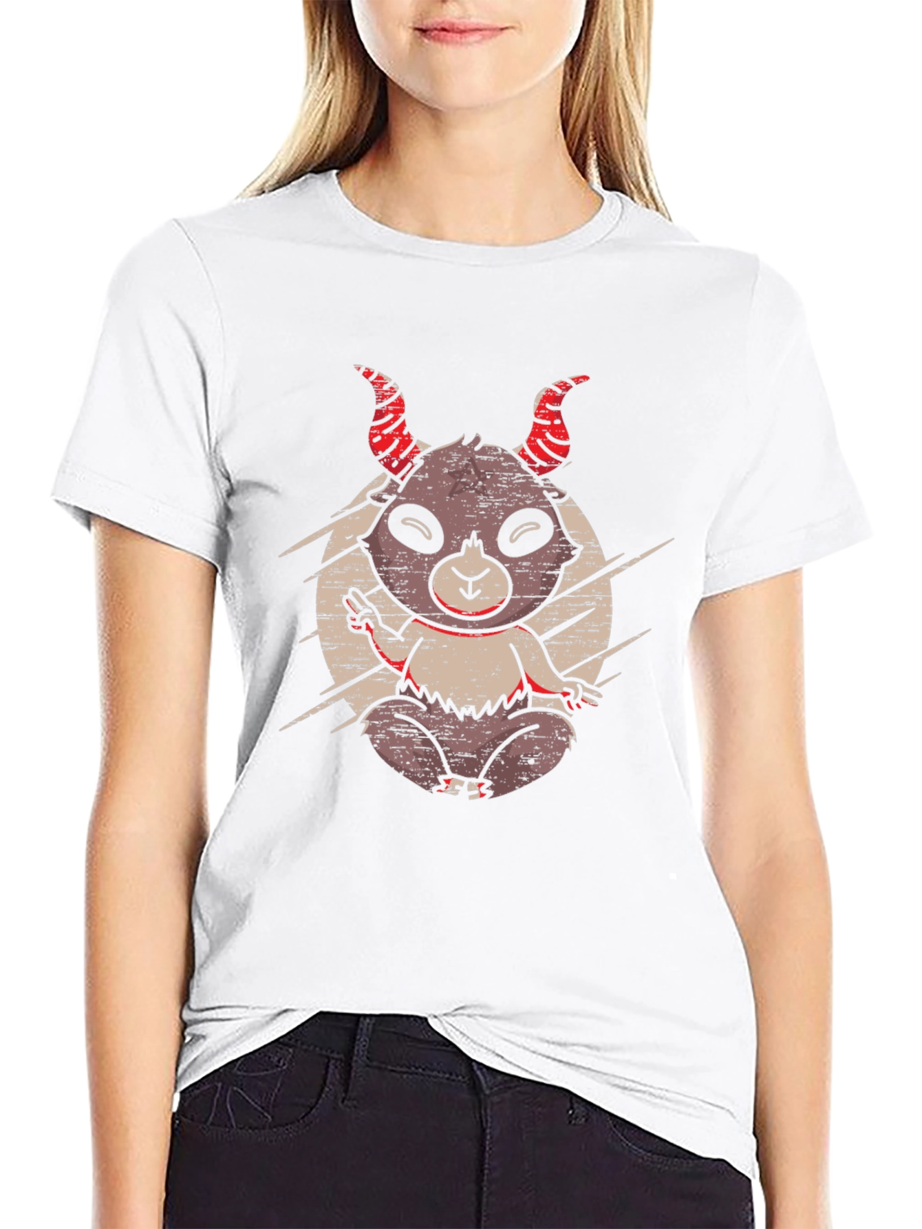 Devil Goat Graphic T-Shirt - Mens Casual Tee