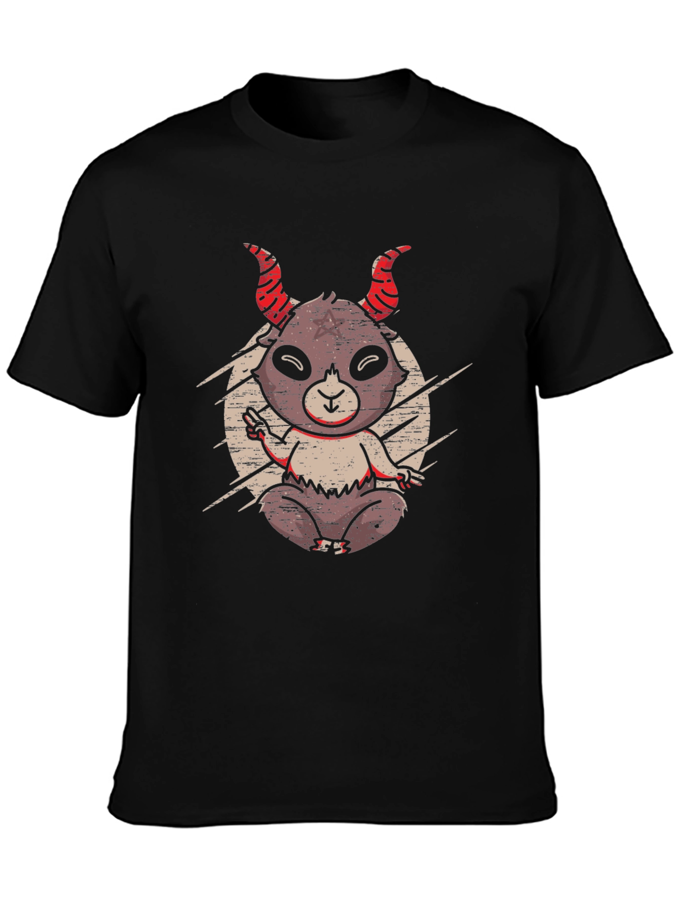 Devil Goat Graphic T-Shirt - Mens Casual Tee