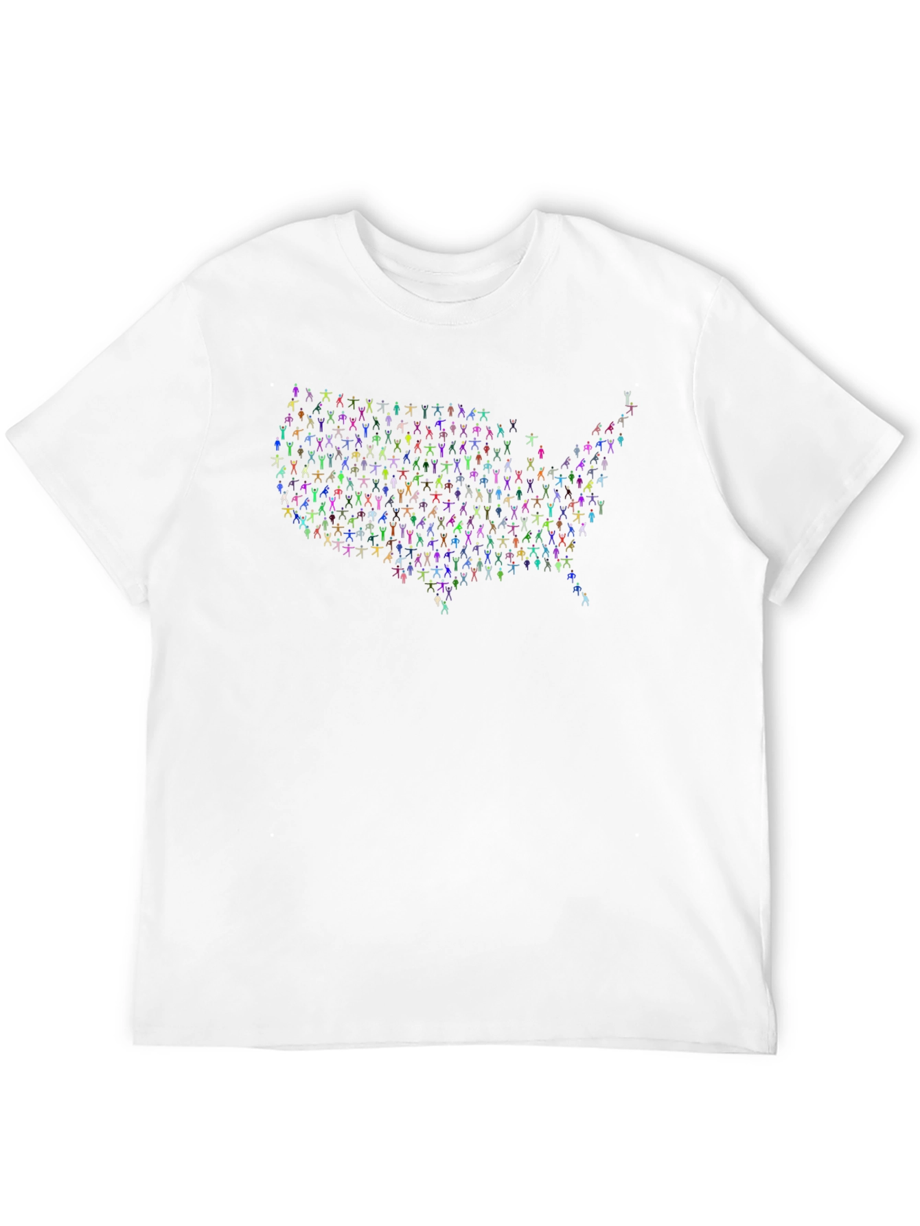USA People Map T-Shirt - Black