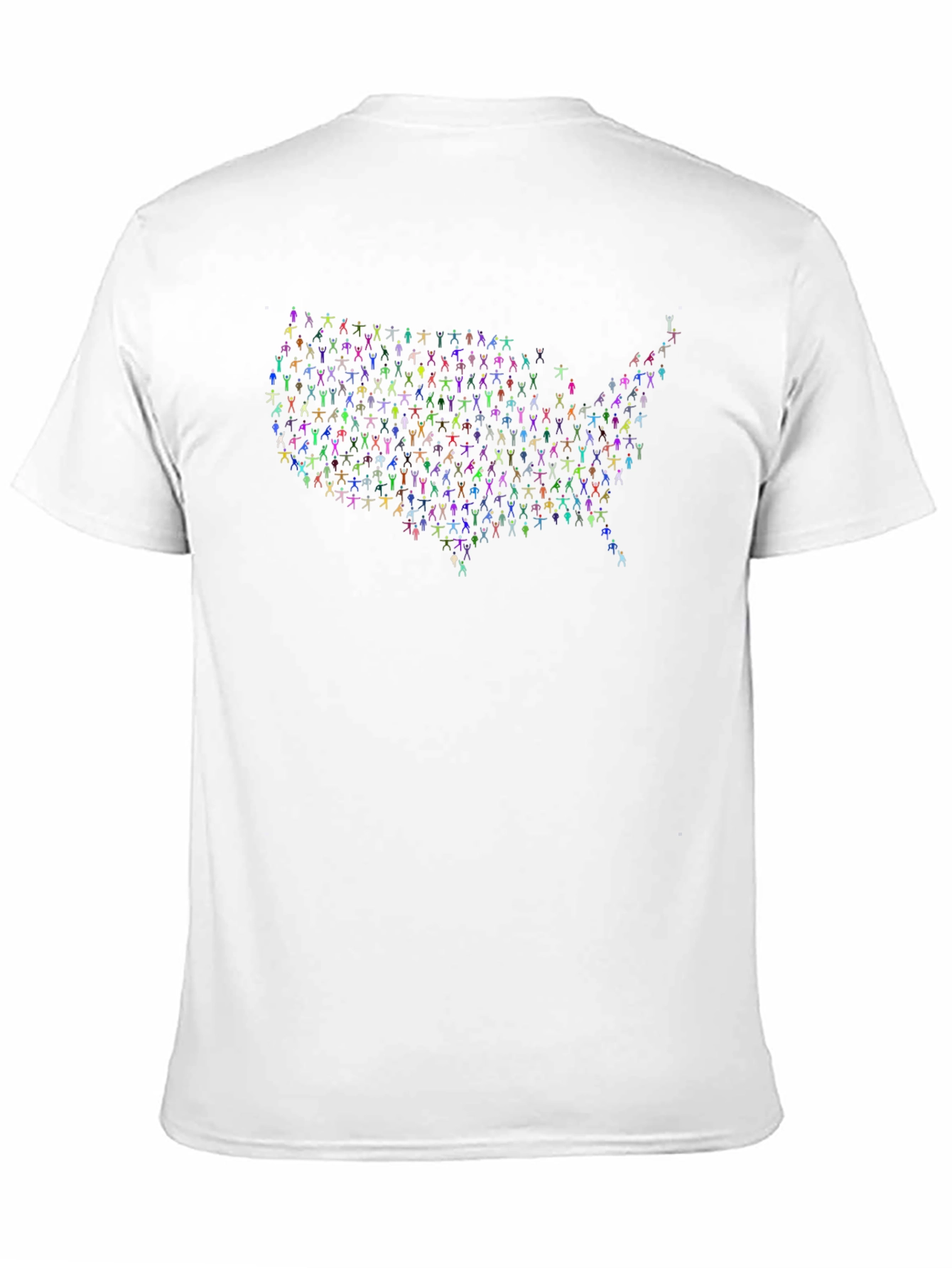 USA People Map T-Shirt - Black